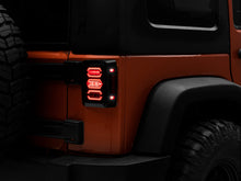 Load image into Gallery viewer, Raxiom 07-18 Jeep Wrangler JK LED Tail Lights- Black Housing (Smoked Lens)-Tail Lights-Raxiom-810020645552-