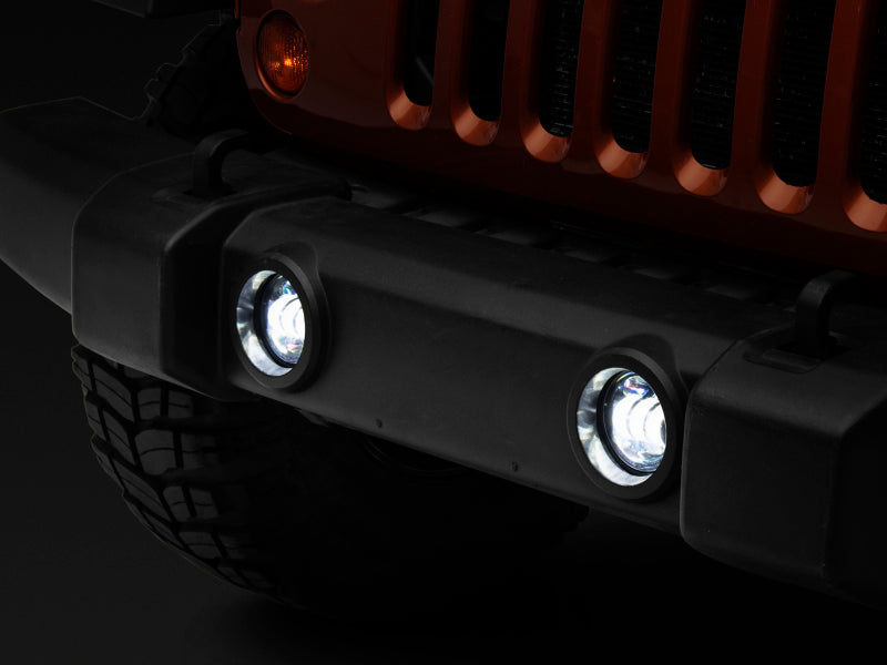 Raxiom 07-22 Jeep Wrangler JK/JL Axial Series Tri-Bar LED Fog Lights- White-Headlights-Raxiom-840179436855-