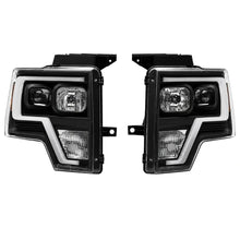Load image into Gallery viewer, Raxiom 09-14 F-150 Projector Headlights w/ LED Accent- Black Housing (Clear Lens) - Raxiom T542845