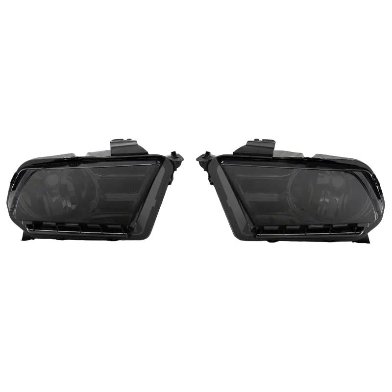 Raxiom Raxiom 10-12 Ford Mustang Axial Series OEM Style Rep Headlights- Chrome Housing- Smoked Lens