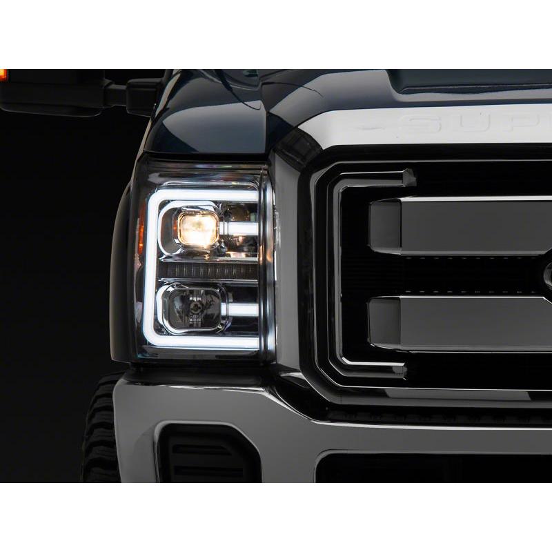 Raxiom Raxiom 11-16 Ford F-250 Super Duty LED Projector Headlights - Chrome Housing (Clear Lens)