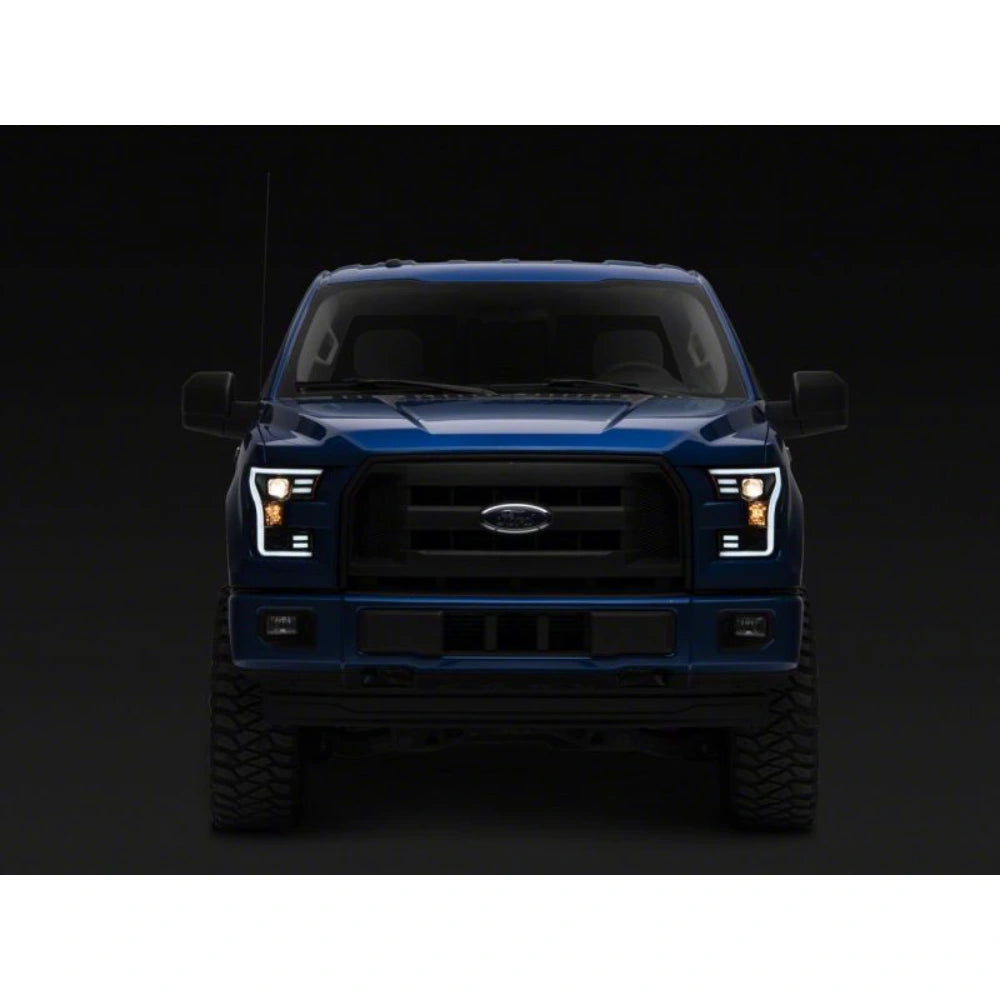 Raxiom 15-17 Ford F-150 G3 Projector Headlights w/ LED Accent- Black Housing (Clear Lens) - Raxiom T542837