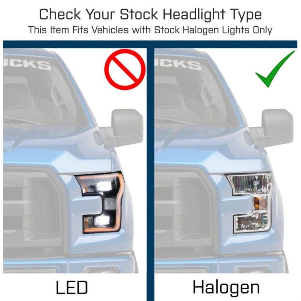 Raxiom 15-17 Ford F-150 G3 Projector Headlights w/ LED Accent- Black Housing (Clear Lens) - Raxiom T542837