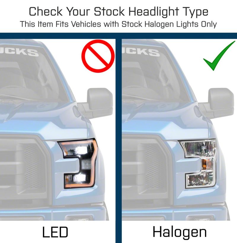 Raxiom Raxiom 15-17 Ford F-150 G3 Projector Headlights w/ LED Accent- Black Housing (Clear Lens)
