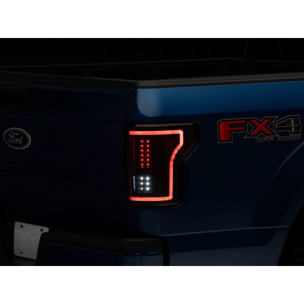 Raxiom 15-17 Ford F-150 LED Tail Lights w/ SEQL Turn Signals- Black Housing (Clear Lens) - Raxiom T544625