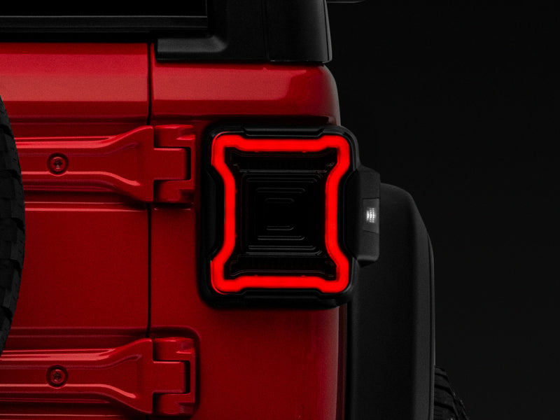 Raxiom Raxiom 18-22 Jeep Wrangler JL Axial Series Plateau LED Tail Lights- Black Housing (Smoked Lens)
