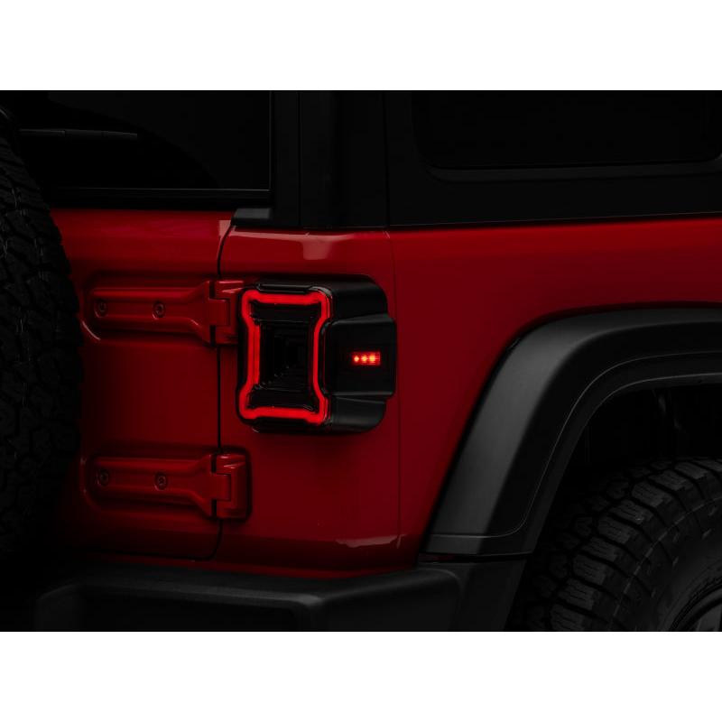 Raxiom Raxiom 18-22 Jeep Wrangler JL Axial Series Plateau LED Tail Lights- Black Housing (Smoked Lens)