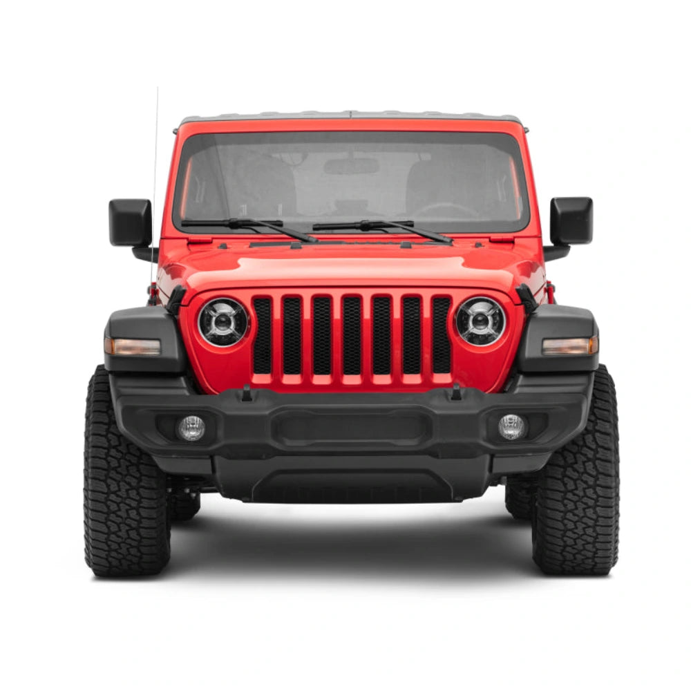 Raxiom 18-22 Jeep Wrangler JL/ JT 9-Inch LED Headlights w/ DRL and Halo- Black Housing (Clear Lens) - Raxiom J137646