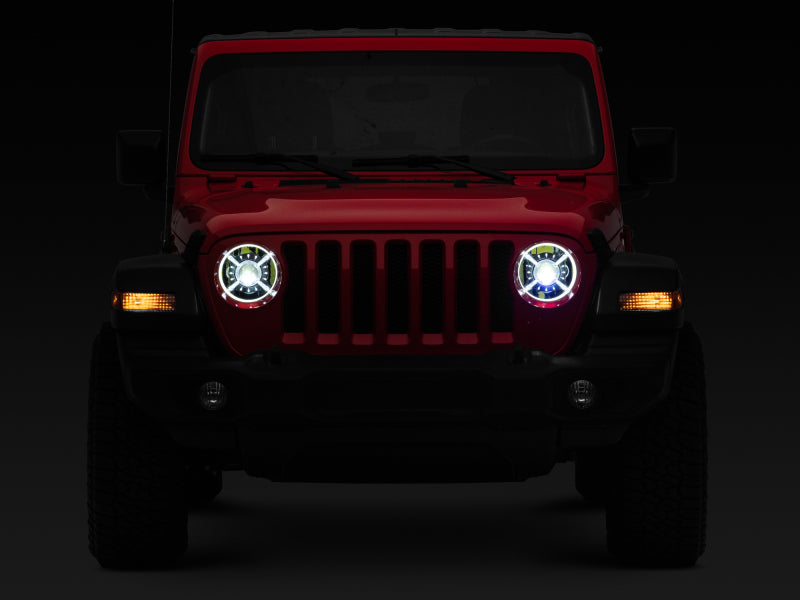Raxiom Raxiom 18-22 Jeep Wrangler JL/ JT 9-Inch LED Headlights w/ DRL and Halo- Black Housing (Clear Lens)