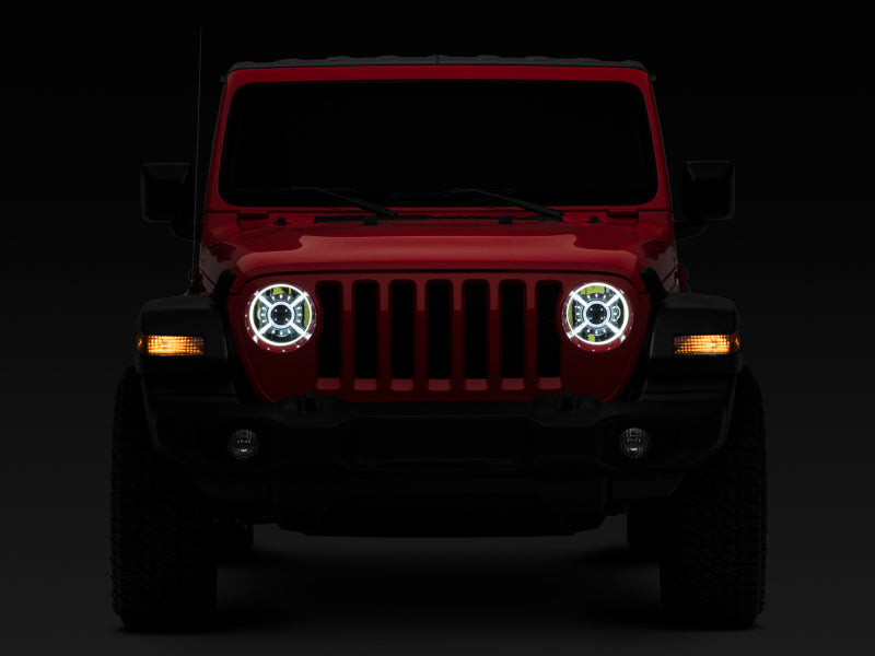 Raxiom Raxiom 18-22 Jeep Wrangler JL/ JT 9-Inch LED Headlights w/ DRL and Halo- Black Housing (Clear Lens)