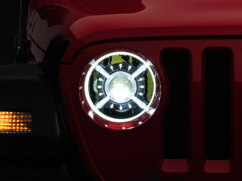 Raxiom Raxiom 18-22 Jeep Wrangler JL/ JT 9-Inch LED Headlights w/ DRL and Halo- Black Housing (Clear Lens)