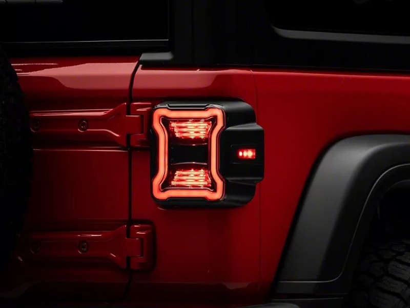 Raxiom 18-22 Jeep Wrangler JL LED Tail Lights- Black Housing (Smoked Lens) - Black Ops Auto Works