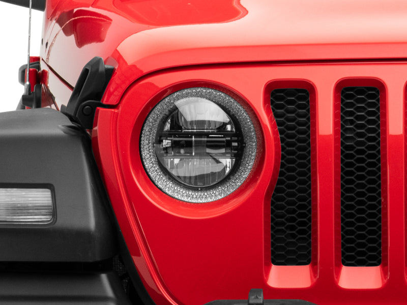 Raxiom 18-22 Jeep Wrangler JL/JT Axial 9-Inch LED Headlights w/RGB Halo- Blk Housing (Clear Lens)-Headlights-Raxiom-840179455382-