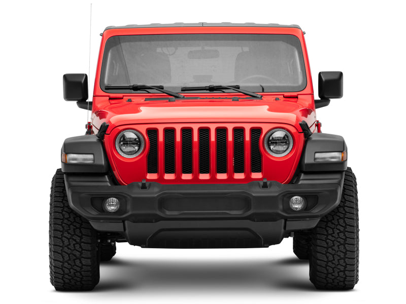 Raxiom 18-22 Jeep Wrangler JL/JT Axial 9-Inch LED Headlights w/RGB Halo- Blk Housing (Clear Lens)-Headlights-Raxiom-840179455382-
