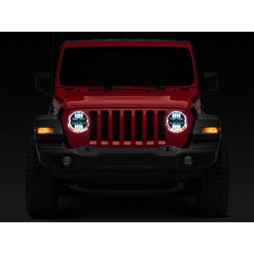 Raxiom 18-23 Jeep Wrangler JL Axial Series 9-In Angel Eye LED Headlights- Black Housing (Clear Lens) - Raxiom J171705