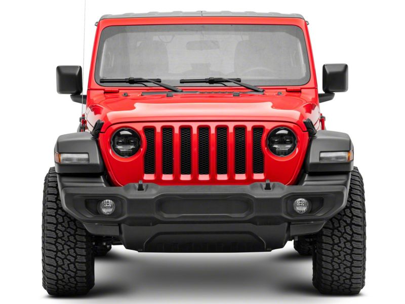 Raxiom Raxiom 18-23 Jeep Wrangler JL Axial Series 9-In Angel Eye LED Headlights- Black Housing (Clear Lens)
