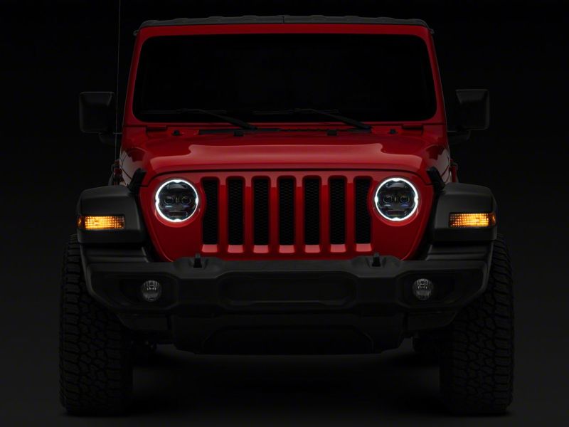 Raxiom Raxiom 18-23 Jeep Wrangler JL Axial Series 9-In Angel Eye LED Headlights- Black Housing (Clear Lens)