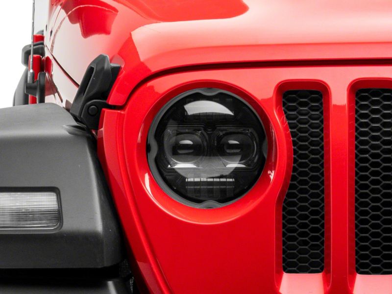 Raxiom Raxiom 18-23 Jeep Wrangler JL Axial Series 9-In Angel Eye LED Headlights- Black Housing (Clear Lens)