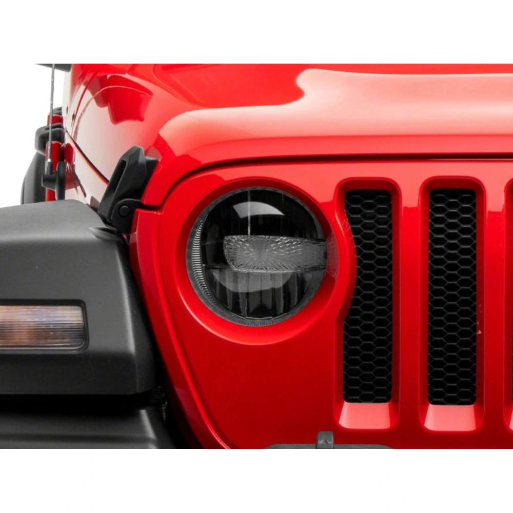 Raxiom 18-23 Jeep Wrangler JL Axial Series 9-In LED Headlights- Black Housing (Clear Lens) - Raxiom J164371