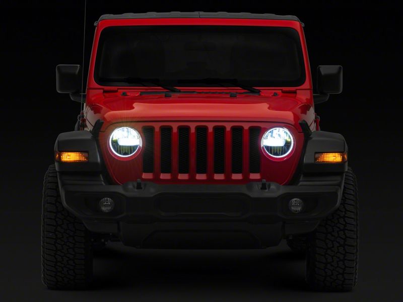 Raxiom Raxiom 18-23 Jeep Wrangler JL Axial Series 9-In LED Headlights- Black Housing (Clear Lens)