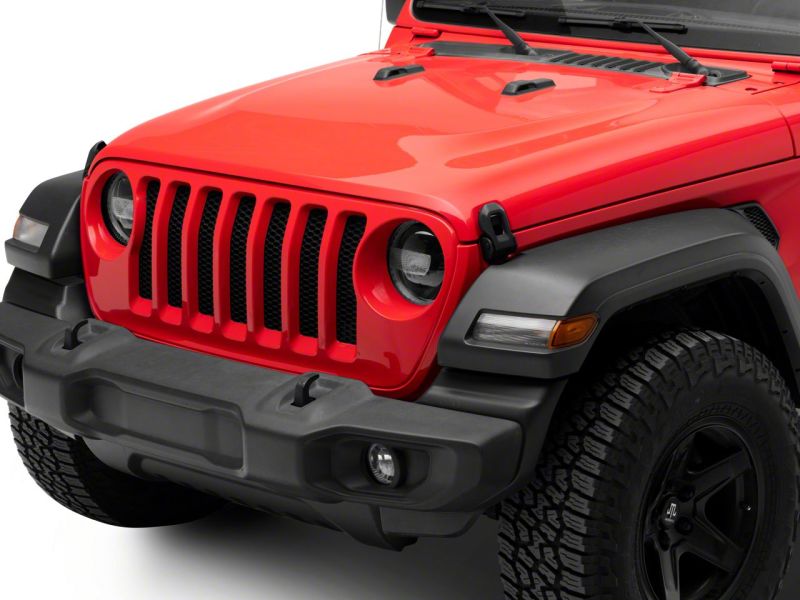 Raxiom Raxiom 18-23 Jeep Wrangler JL Axial Series 9-In LED Headlights- Black Housing (Clear Lens)