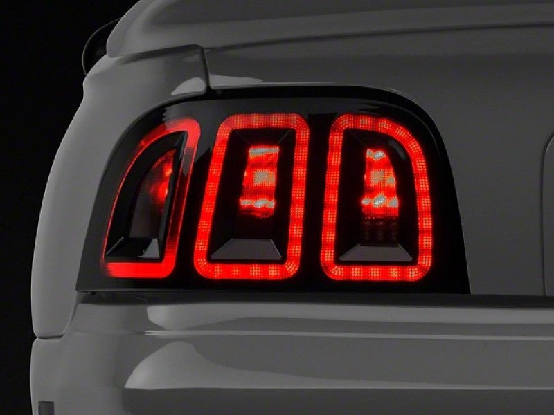 Raxiom 96-98 Ford Mustang Icon LED Tail Lights- Black Housing (Smoked Lens) - Black Ops Auto Works
