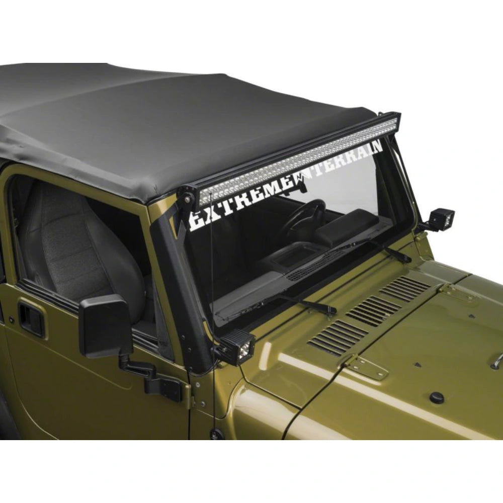 Raxiom 97-06 Jeep Wrangler TJ 50-In LED Light Bar Windshield Mount w/ Auxiliary Bracket - Raxiom J106746
