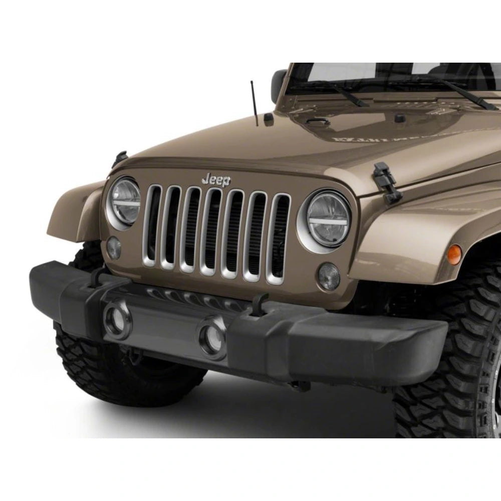 Raxiom 97-18 Jeep Wrangler TJ & JK Axial 7-In LED Headlights w/ DRL - Black Housing (Clear Lens) - Raxiom J143372
