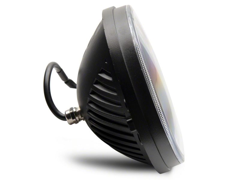 Raxiom Raxiom 97-18 Jeep Wrangler TJ & JK Axial 7-In LED Headlights w/ DRL - Black Housing (Clear Lens)
