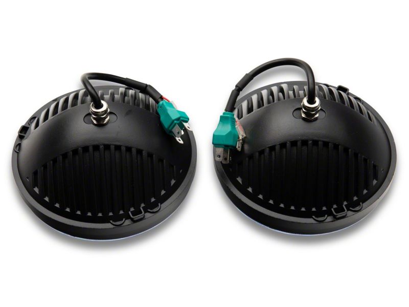 Raxiom Raxiom 97-18 Jeep Wrangler TJ & JK Axial 7-In LED Headlights w/ DRL - Black Housing (Clear Lens)