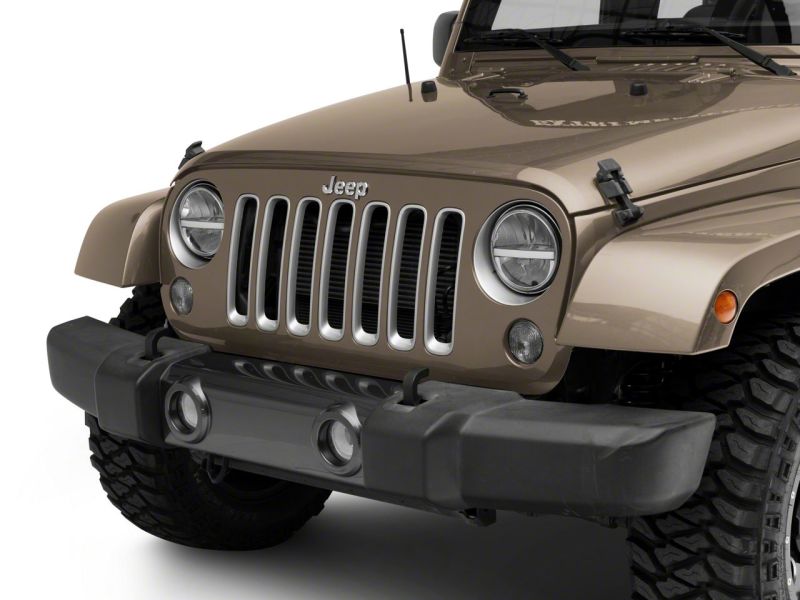 Raxiom Raxiom 97-18 Jeep Wrangler TJ & JK Axial 7-In LED Headlights w/ DRL - Black Housing (Clear Lens)