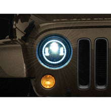 Load image into Gallery viewer, Raxiom 97-18 Jeep Wrangler TJ/JK Axial 7-Inch LED Headlights w/RGB Halo- Black Housing (Clear Lens) - Raxiom J142665