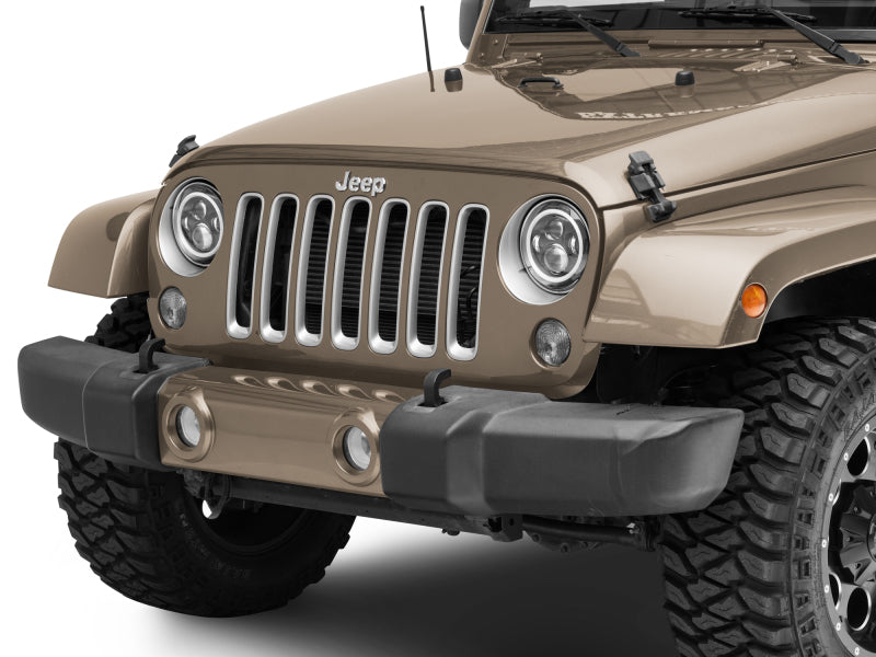 Raxiom Raxiom 97-18 Jeep Wrangler TJ/JK Axial 7-Inch LED Headlights w/RGB Halo- Black Housing (Clear Lens)