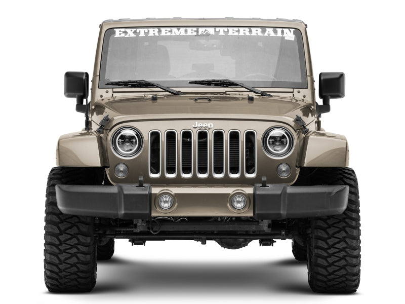 Raxiom Raxiom 97-18 Jeep Wrangler TJ/JK Axial 7-Inch LED Headlights w/RGB Halo- Black Housing (Clear Lens)
