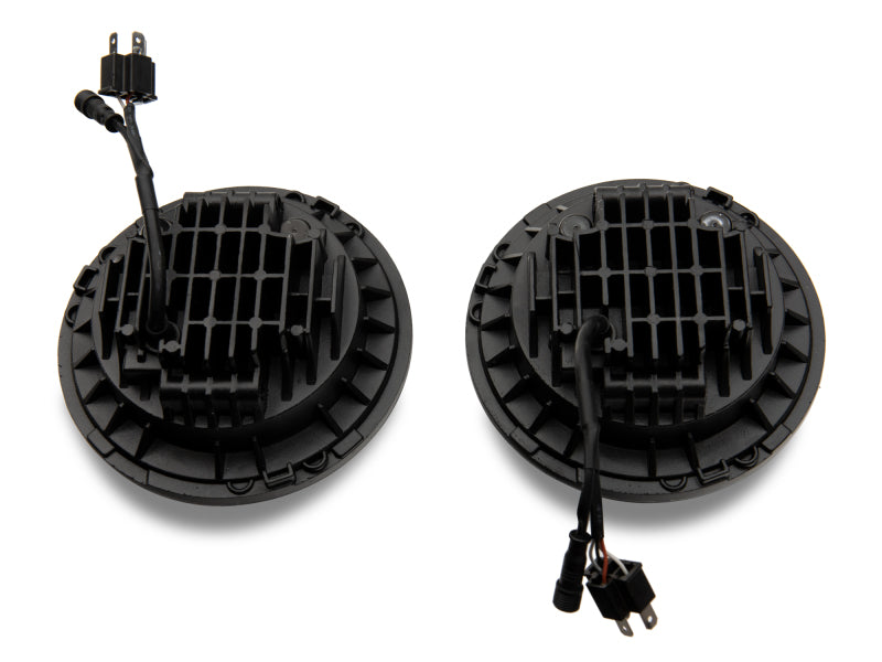 Raxiom Raxiom 97-18 Jeep Wrangler TJ/JK Axial 7-Inch LED Headlights w/RGB Halo- Black Housing (Clear Lens)