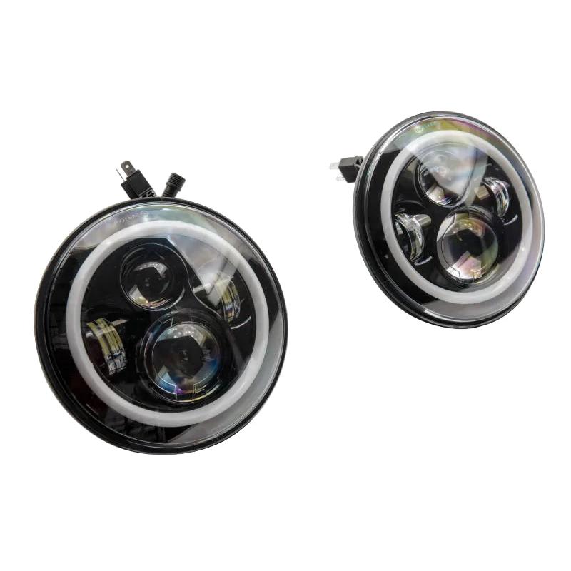 Raxiom Raxiom 97-18 Jeep Wrangler TJ/JK Axial 7-Inch LED Headlights w/RGB Halo- Black Housing (Clear Lens)
