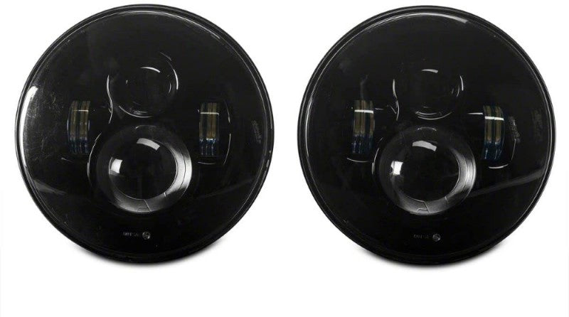Raxiom 97-18 Jeep Wrangler TJ/JK Axial Series LED Daymaker Headlights- Black Housing (Clear Lens) - Black Ops Auto Works