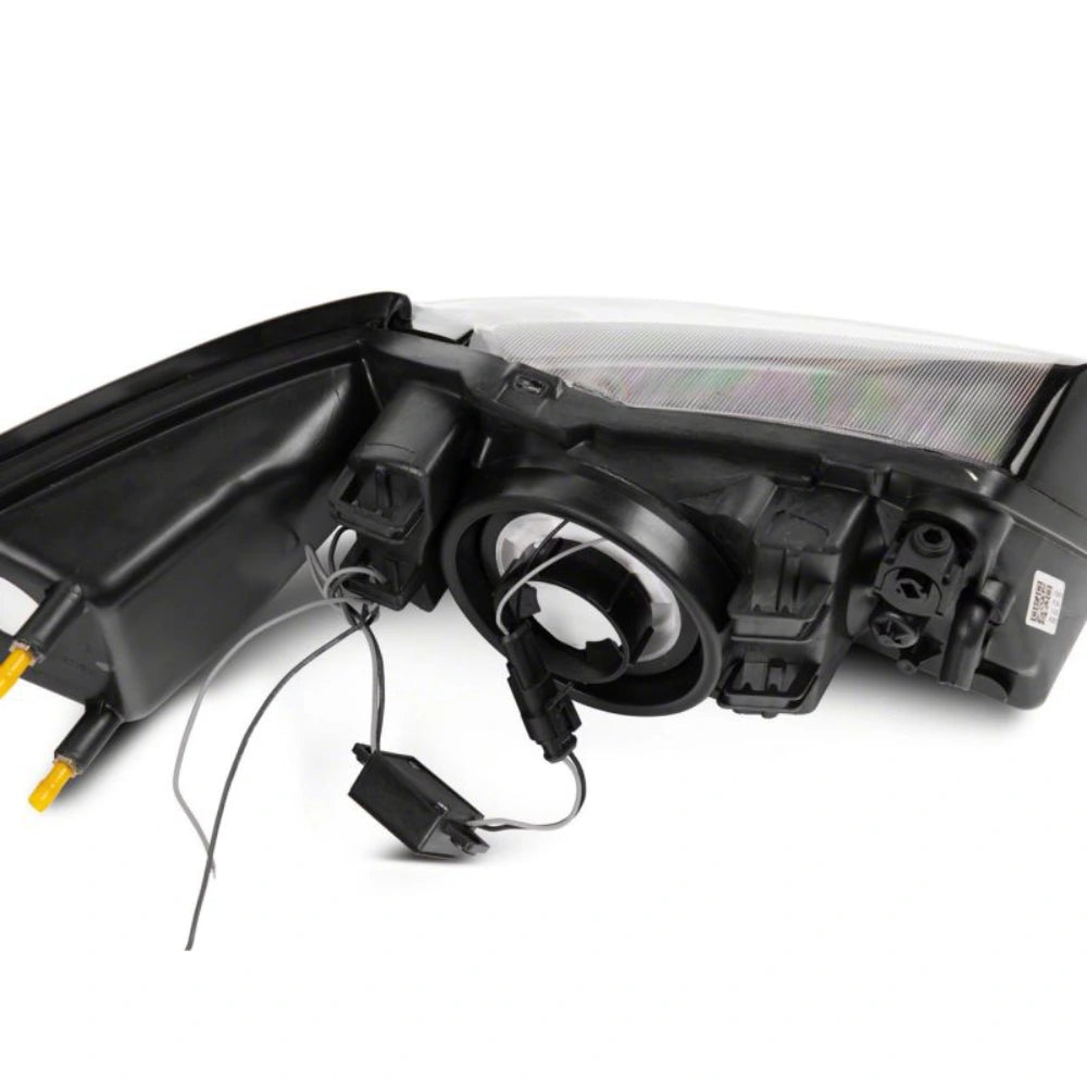 Raxiom 99-04 Ford Mustang Axial Series Headlights w/ LED Bar- Black Housing (Clear Lens) - Raxiom 422712