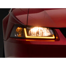 Load image into Gallery viewer, Raxiom 99-04 Ford Mustang Axial Series Headlights w/ Sequential LED Bar- Black Housing (Clear Lens) - Raxiom 422713