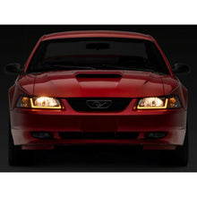 Load image into Gallery viewer, Raxiom 99-04 Ford Mustang Axial Series Headlights w/ Sequential LED Bar- Black Housing (Clear Lens) - Raxiom 422713