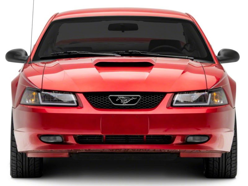 Raxiom Raxiom 99-04 Ford Mustang Axial Series Headlights w/ Sequential LED Bar- Black Housing (Clear Lens)