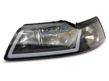 Load image into Gallery viewer, Raxiom Raxiom 99-04 Ford Mustang Axial Series Headlights w/ Sequential LED Bar- Black Housing (Clear Lens)