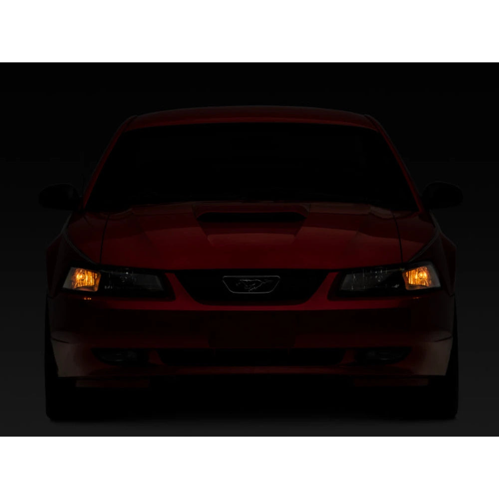 Raxiom 99-04 Mustang Axial Series OEM Style Replacement Headlights- Black Housing (Clear Lens) - Raxiom 413419