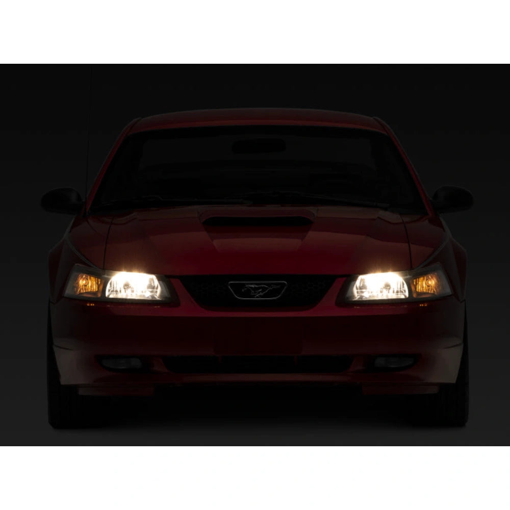 Raxiom 99-04 Mustang Axial Series OEM Style Replacement Headlights- Black Housing (Clear Lens) - Raxiom 413419