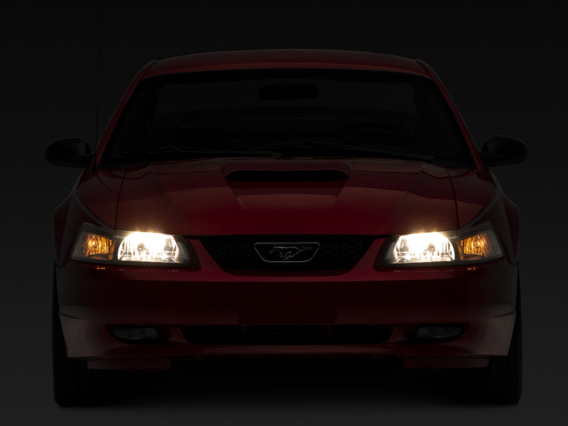 Raxiom Raxiom 99-04 Mustang Axial Series OEM Style Replacement Headlights- Black Housing (Clear Lens)