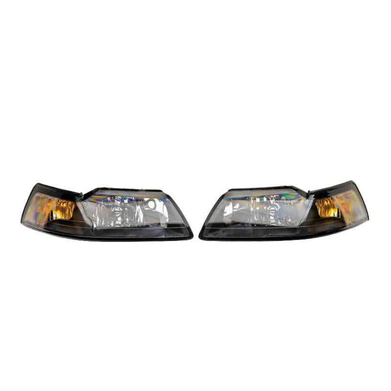 Raxiom Raxiom 99-04 Mustang Axial Series OEM Style Replacement Headlights- Black Housing (Clear Lens)