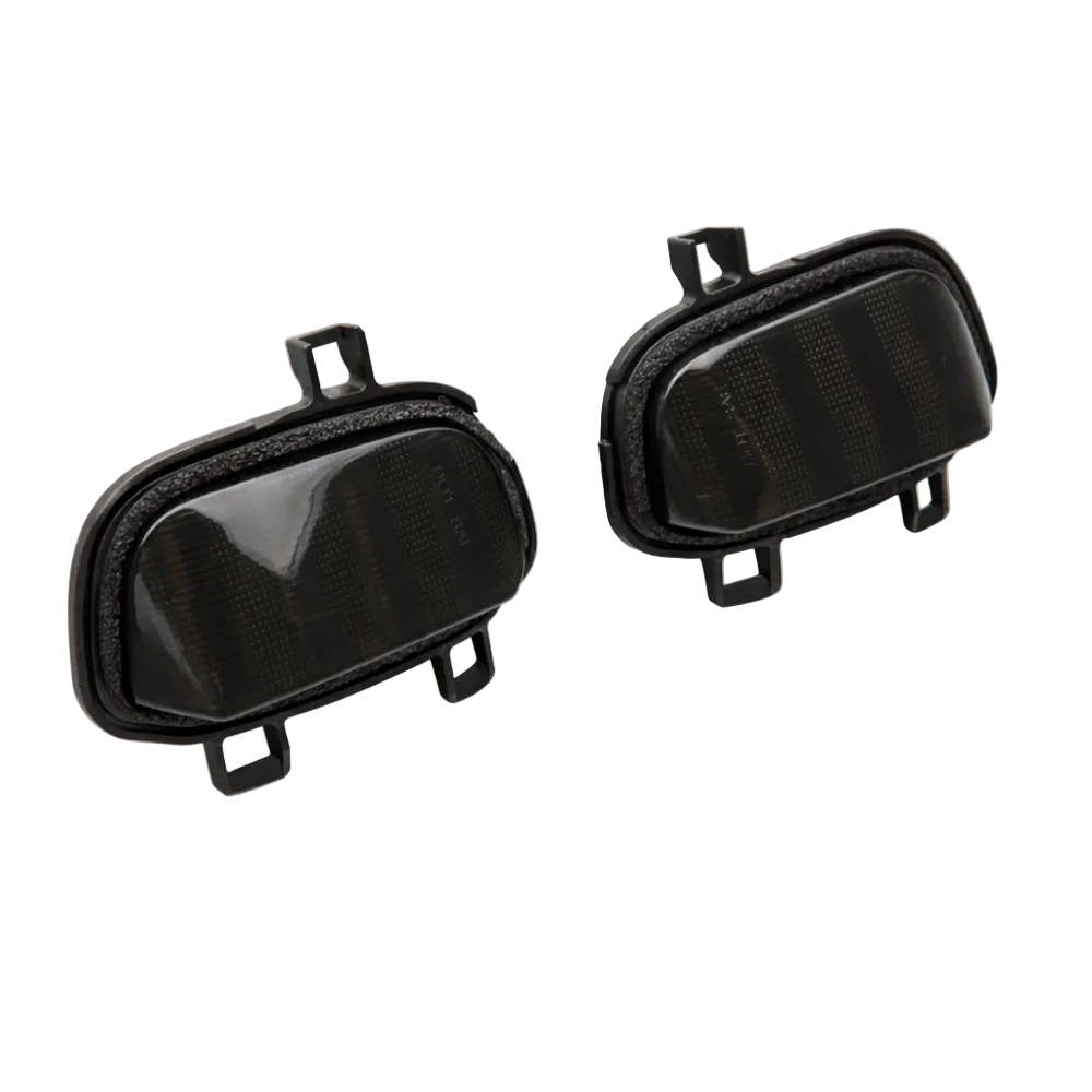 Raxiom Axial Series smoked LED mirror lights full set view