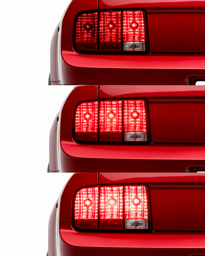 Plug-and-play Raxiom tail light kit for 2005-2009 Ford Mustang factory wiring