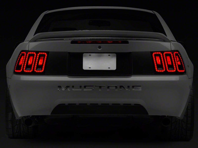 Raxiom 99-04 Ford Mustang Excluding 99-01 Cobra Icon LED Tail Lights- Black Housing (Smoked Lens) - Raxiom 100807
