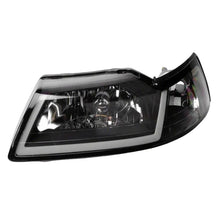 Load image into Gallery viewer, Raxiom 99-04 Ford Mustang Axial Series Headlights w/ LED Bar- Black Housing (Clear Lens) - Raxiom 422712